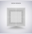3d wireframe cube technology vector image vector image