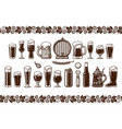 various types beer glasses and mugs seamless vector image