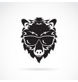 bear wear sunglasses on white background wild vector image