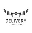 delivery logo isolated on white vector image