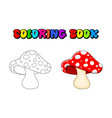 cartoon toadstool coloring book isolated on white vector image