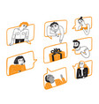 different people on many windows looking vector image