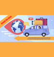flat poster advertising travel cararound globe vector image