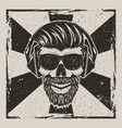 skull music hipster vintage grunge design vector image vector image