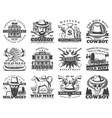 western saloon cowboy wild west isolated icons vector image vector image