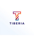 abstract letter t shape logo template vector image