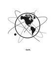 earth and satellite orbits vector image vector image