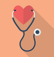 heart with stethoscope vector image