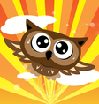 owl flying quickly vector image