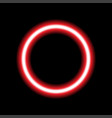 Red neon circle set isolated on black background Vector Image