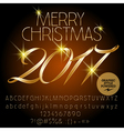classic merry christmas 2017 greeting card vector image