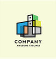 colorful linear building real estate logo vector image vector image