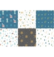 hand drawn winter holidays seamless patterns vector image vector image