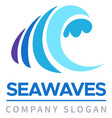 ocean wave logo corporate brand identity template vector image