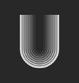 bold letter u logo monogram initial grey parallel vector image vector image