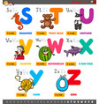 educational cartoon alphabet letters set from s vector image