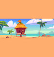 beach hut or bungalow on tropical island resort vector image