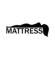 orthopedic mattress logo silhouette woman vector image