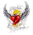 burning heart vector image vector image