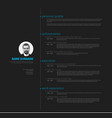 minimalist resume cv template with nice typography vector image
