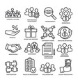 engagement line icons set on white background vector image vector image