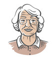 grandmother smiling in sketch style hand drawn vector image vector image