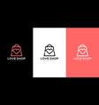 love shop bag logo design premium vector image