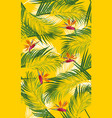 seamless pattern palm leaves with bird vector image