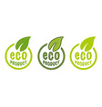 set icons for eco products stamps vector image vector image