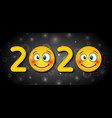 2020 text template for happy new year vector image