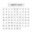 objects tools line icon set vector image