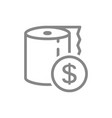 paper towels and coin money line icon roll vector image vector image