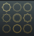 round calligraphy golden frames vector image vector image