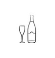 wine bottle hand drawn sketch icon vector image