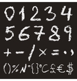 hand written chalk numbers vector image