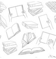 line seamless pattern books with bookmark vector image