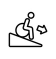 man down wheelchair icon outline vector image