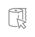paper towels and web cursor line icon roll vector image vector image