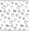 shopping seamless pattern background in thin line vector image