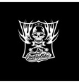 my lovely bike auto crest with skull in helmet vector image