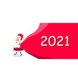 santa claus with sack happy new year 2021 vector image vector image