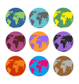 set of color atlases multicolored map earth vector image