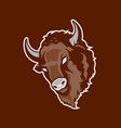 bison head logo mascot concept vector image