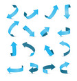 blue ribbon arrow set arrow stickerst various vector image