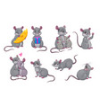 cute gray mouse icon little cartoon mice set vector image vector image
