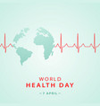 world health day concept banner with planet earth vector image