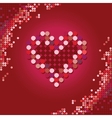 heart of the stars on a red background vector image