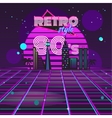 retro style 80s disco design neon vector image