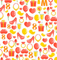 8 march seamless pattern background gifts vector image