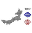 welcome composition of halftone map inner vector image